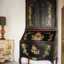 Porte Italia Cabinets<Black Doge Secretary with Chinoiserie