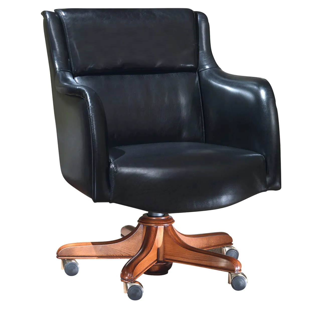 Marzorati Office Chairs<Black Leather Armchair