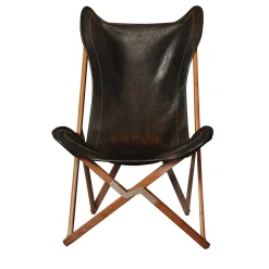 Dario Alfonsi Lounge Chairs<Black Leather Tripolina chair