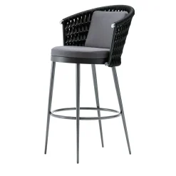 Giorgio Collection Outdoor Chairs & Stools<Black Outdoor fabric Bar Stool