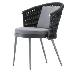 Giorgio Collection Outdoor Chairs & Stools<Black Outdoor fabric Chair with cushion