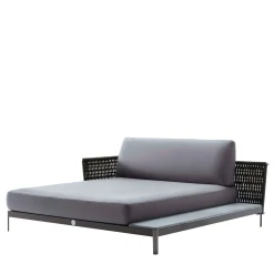 Giorgio Collection Outdoor Chaises & Daybeds<Black Outdoor fabric Chaise Longue