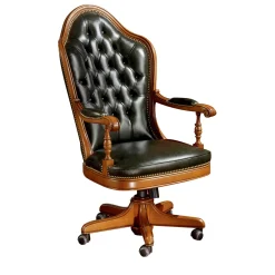 Marzorati Office Chairs<Black Tall Leather Armchair