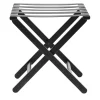 Montina Stools<Black Wood & Leather Luggage Stand #2