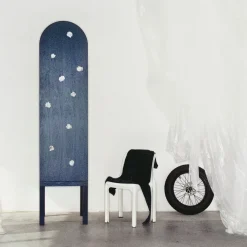 Sergio Mannino Studio Cabinets<Blossom Blue Storage Cabinet with Single Door & Ceramic Inserts