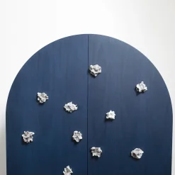 Sergio Mannino Studio Cabinets<Blossom Blue Storage Cabinet with Double Doors & Ceramic Inserts