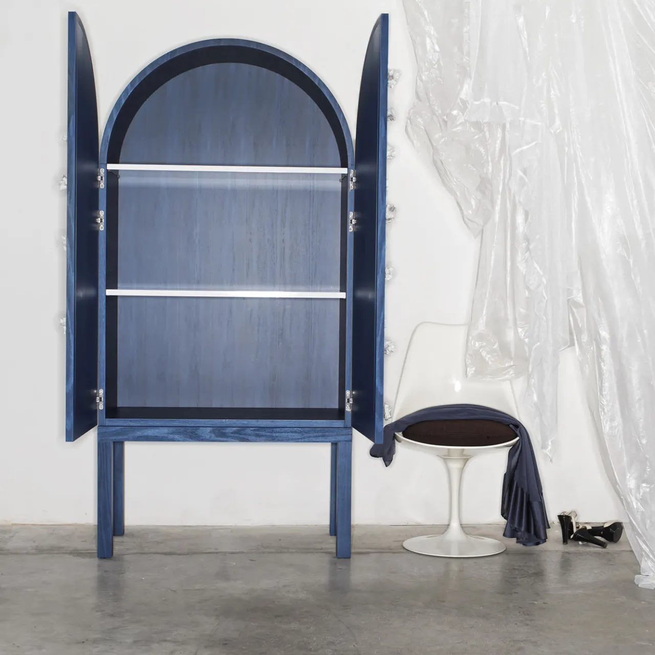 Sergio Mannino Studio Cabinets<Blossom Blue Storage Cabinet with Double Doors & Ceramic Inserts