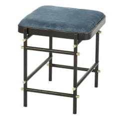 Bronzetto Stools<Blossom Float fabric and Black Brass Stool