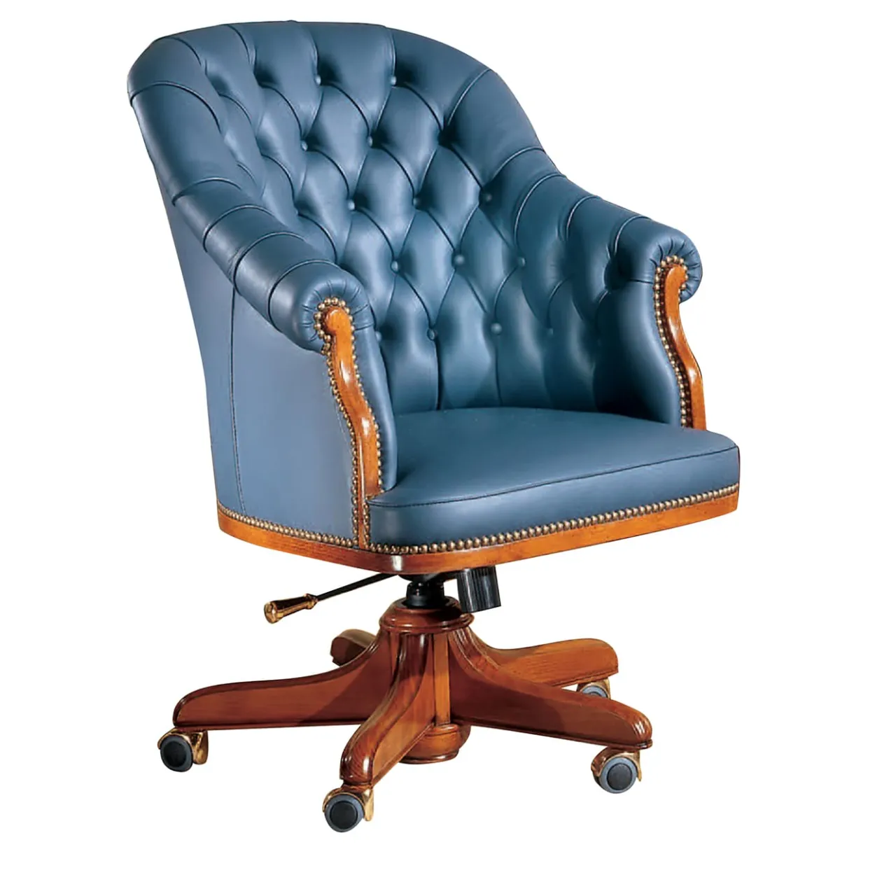 Marzorati Office Chairs<Blue Leather Armchair
