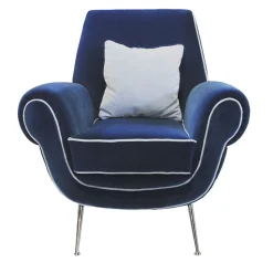 Ros Italia Interiors Armchairs<Blue Luxury Velvet Armchair