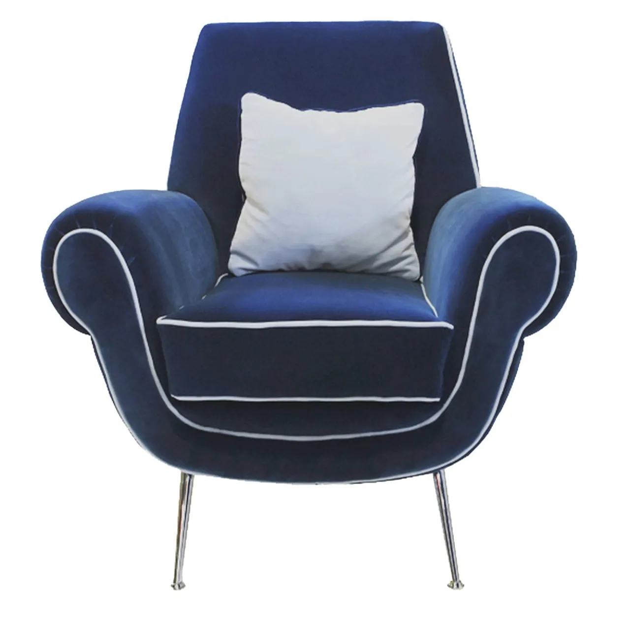 Ros Italia Interiors Armchairs<Blue Luxury Velvet Armchair