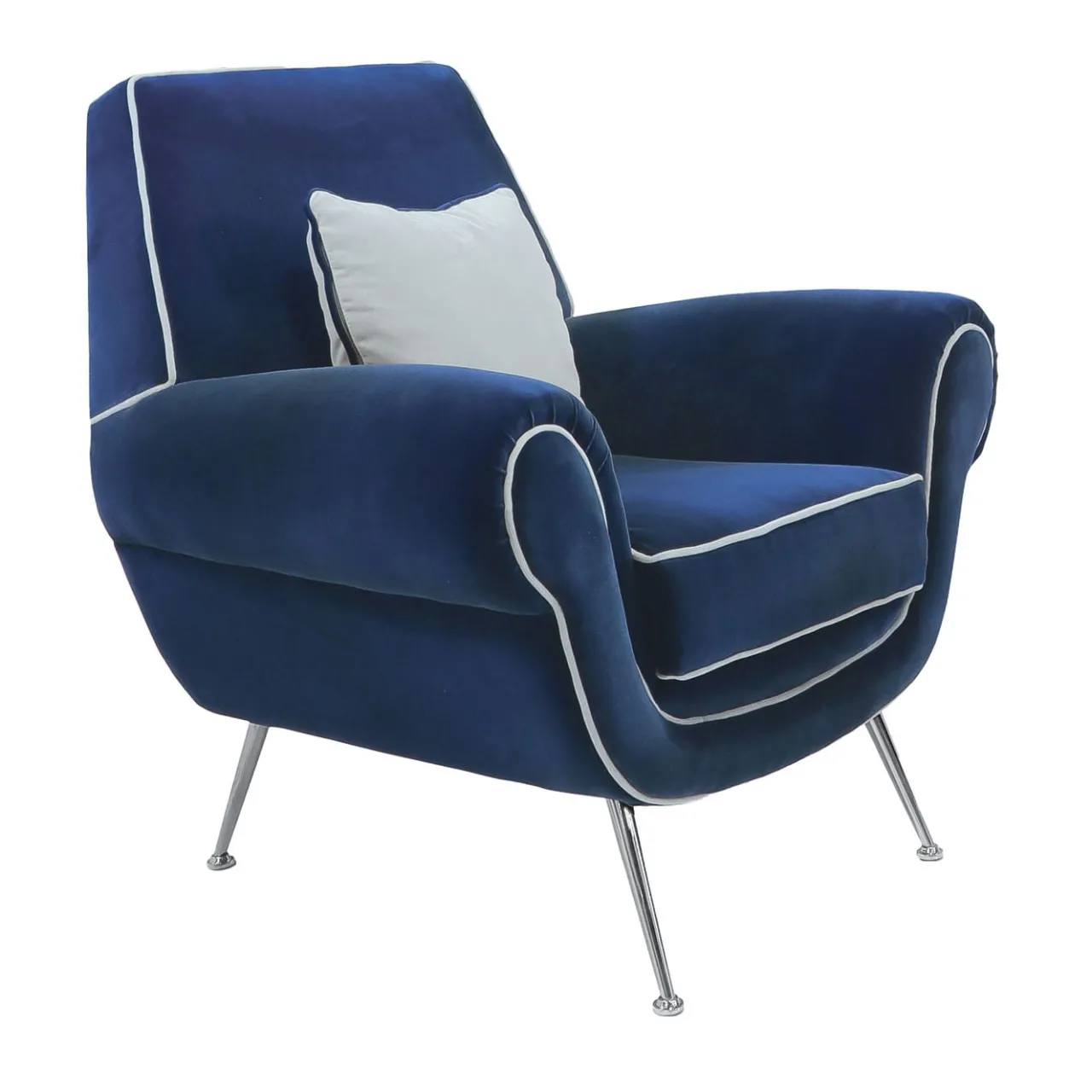 Ros Italia Interiors Armchairs<Blue Luxury Velvet Armchair