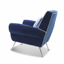 Ros Italia Interiors Armchairs<Blue Luxury Velvet Armchair