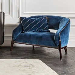 Provasi Lounge Chairs<Blue Velvet Lounge Chair