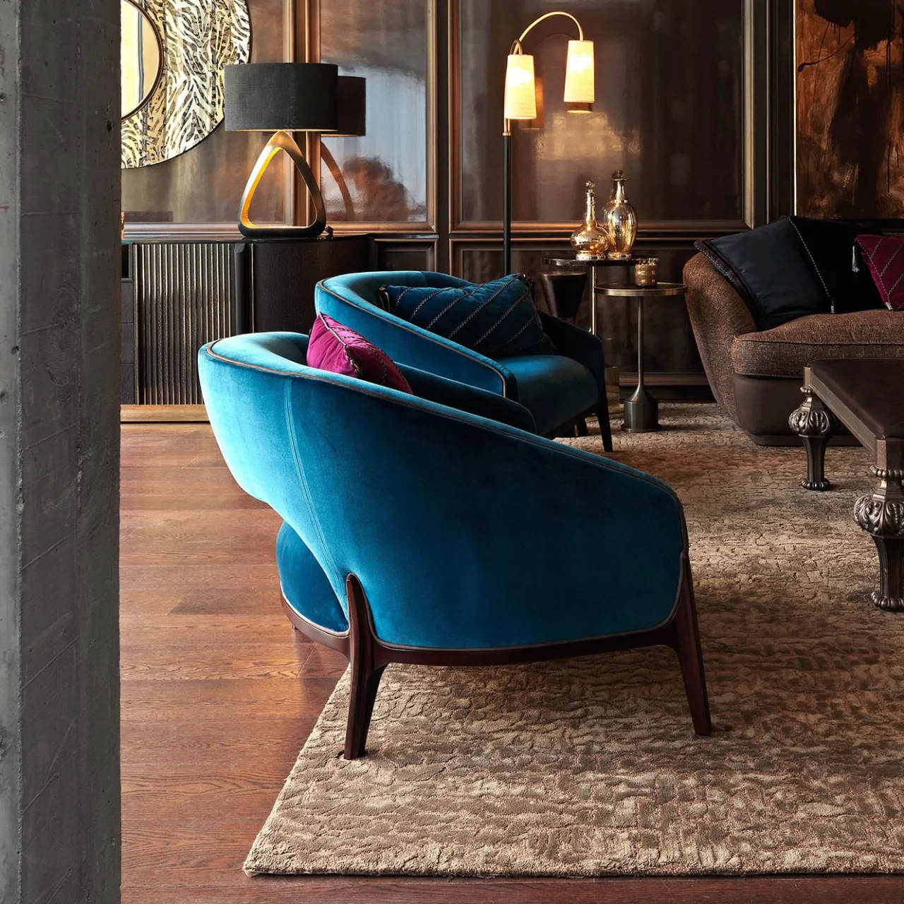 Provasi Lounge Chairs<Blue Velvet Lounge Chair