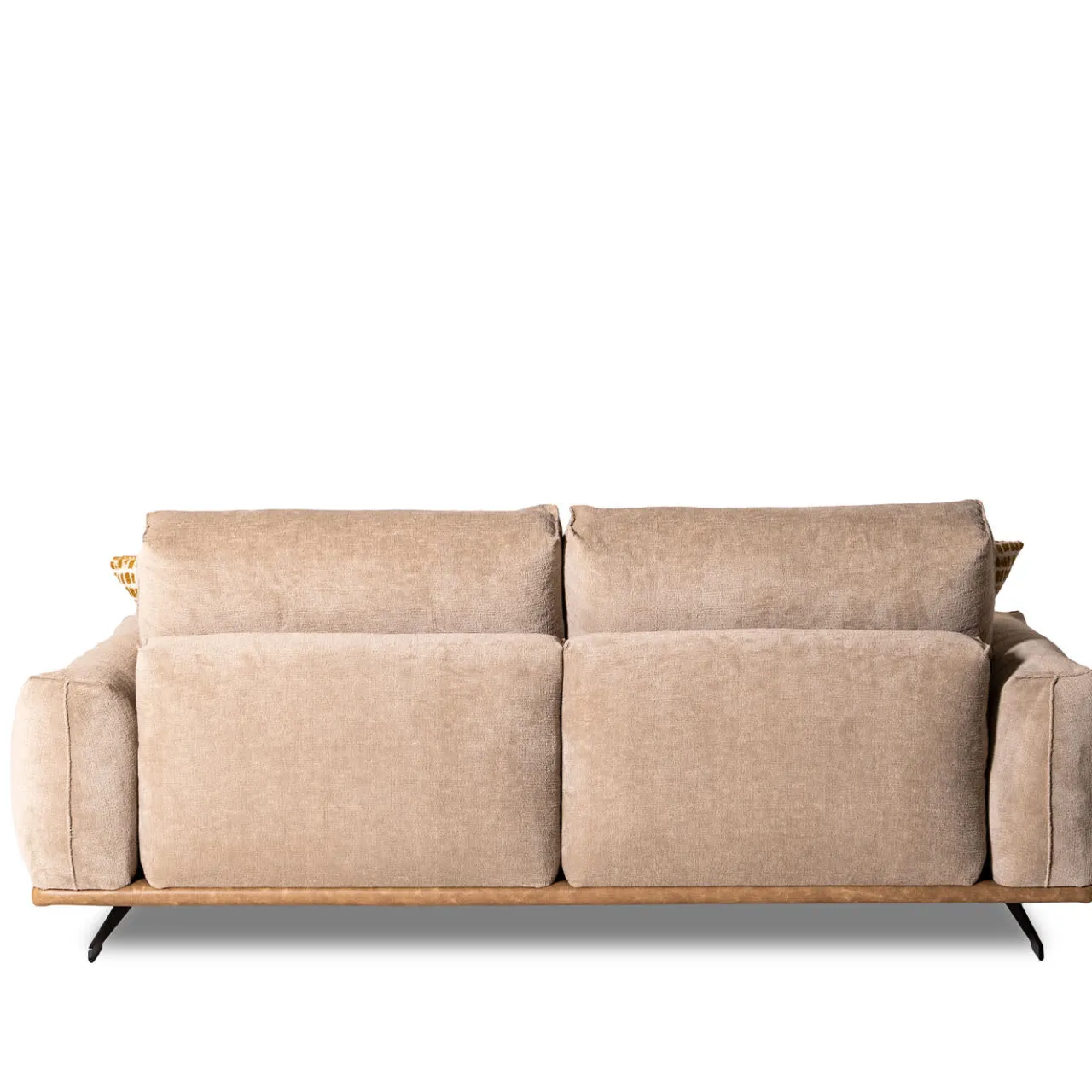 Mantellassi 1926 Sofas<Boboli Beige Fabric and Camel Leather Sofa