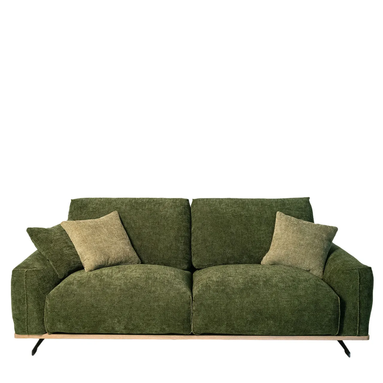 Mantellassi 1926 Sofas<Boboli Green Fabric Sofa with Wooden Base