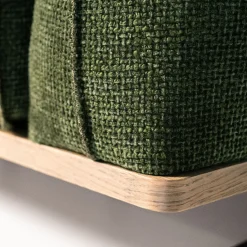 Mantellassi 1926 Sofas<Boboli Green Fabric Sofa with Wooden Base