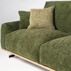 Mantellassi 1926 Sofas<Boboli Green Fabric Sofa with Wooden Base