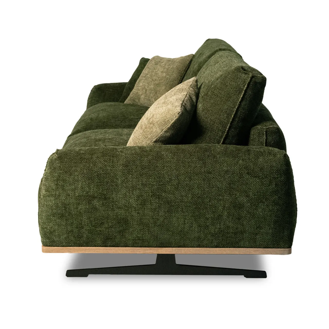 Mantellassi 1926 Sofas<Boboli Green Fabric Sofa with Wooden Base