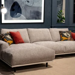 Mantellassi 1926 Sofas<Boboli light gray sofa with chaise longue