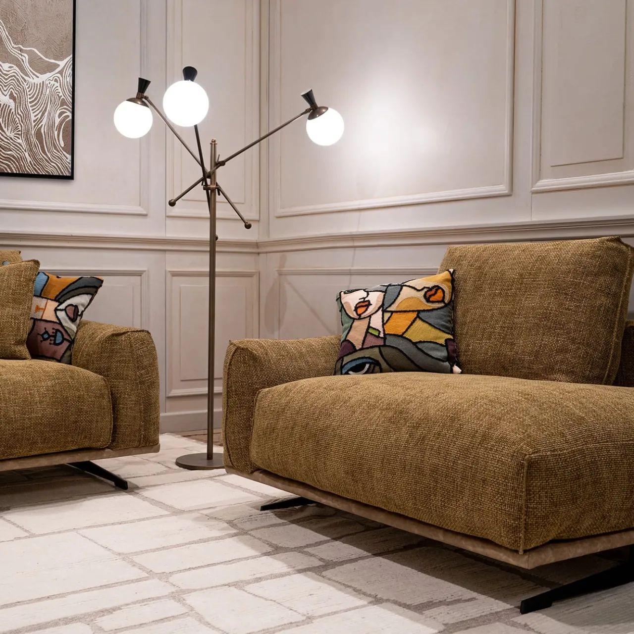 Mantellassi 1926 Chaises<Boboli ocher yellow dormeuse with light brown base