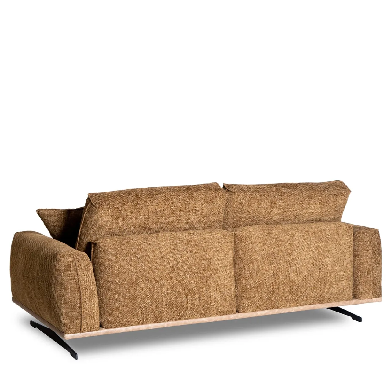 Mantellassi 1926 Sofas<Boboli ocher yellow sofa with light brown leather base
