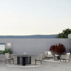 Meroni & Colzani Outdoor Dining Tables<Bolgheri Round Stone Outdoor Dining Table