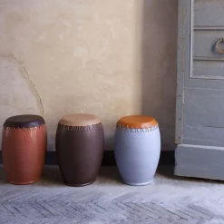 Oscar Maschera Stools<Bombo Dark-Brown Stool by Nestor Perkal