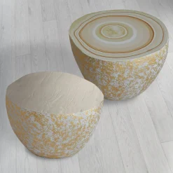 Cupioli Coffee Tables<BonBon Irregular Golden & Beige Coffee Table #1