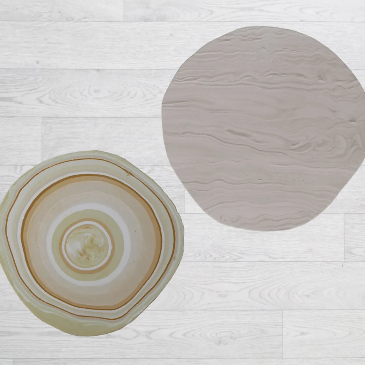 Cupioli Coffee Tables<BonBon Irregular Golden & Beige Coffee Table #1
