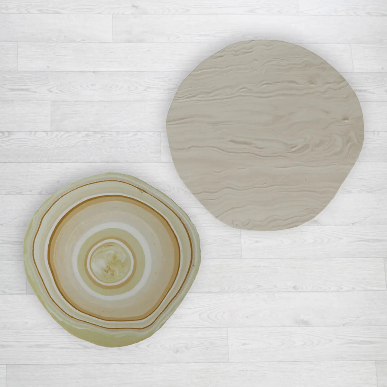 Cupioli Coffee Tables<BonBon Irregular Golden & Beige Coffee Table #2