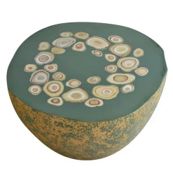 Cupioli Coffee Tables<BonBon Irregular Golden & Green Coffee Table #2