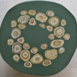 Cupioli Coffee Tables<BonBon Irregular Golden & Green Coffee Table #2