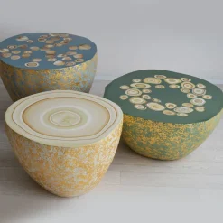 Cupioli Coffee Tables<BonBon Irregular Golden & Green Coffee Table #2