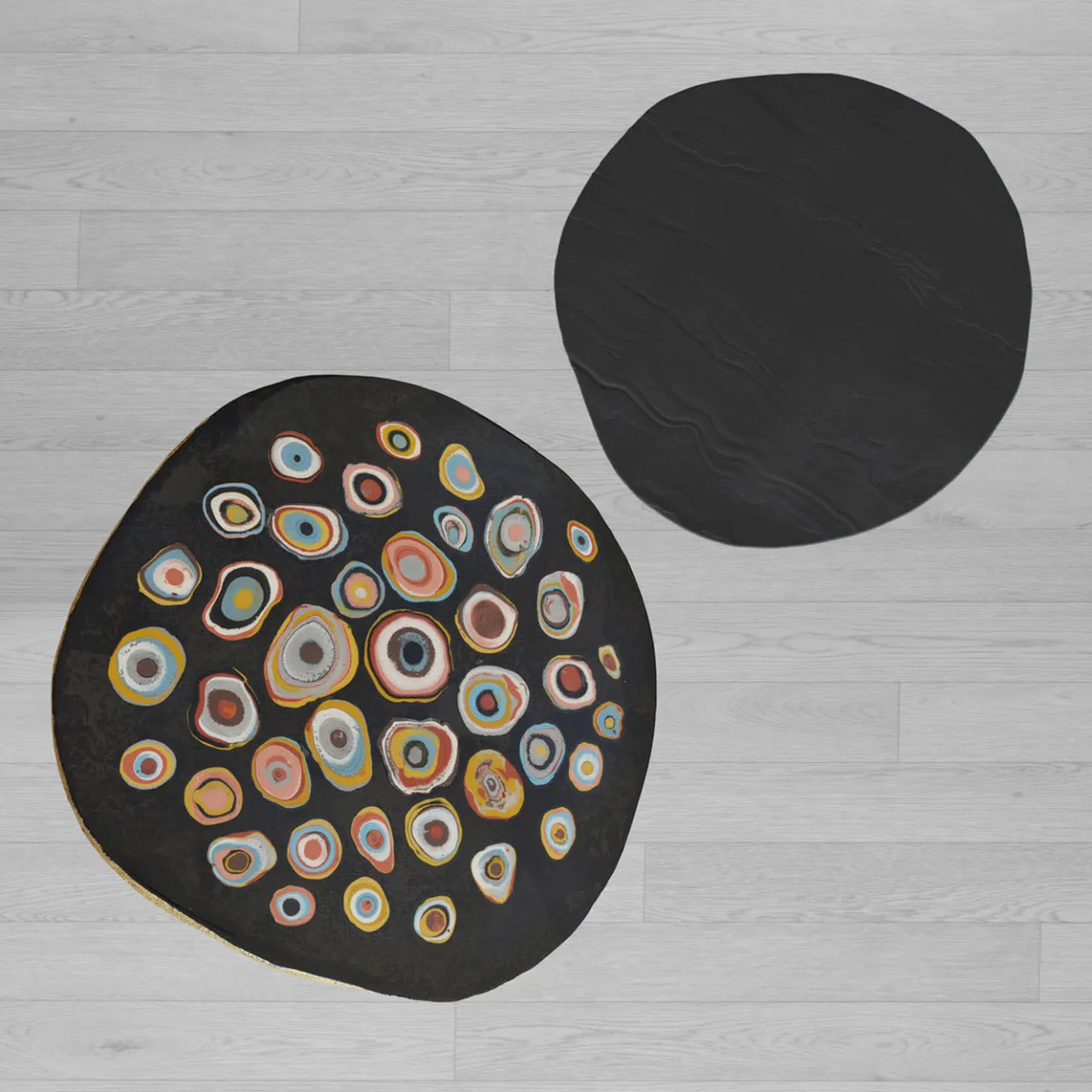 Cupioli Coffee Tables<BonBon Irregular Golden & Black Coffee Table