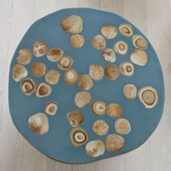 Cupioli Coffee Tables<BonBon Irregular Golden and Powder Blue Coffee Table