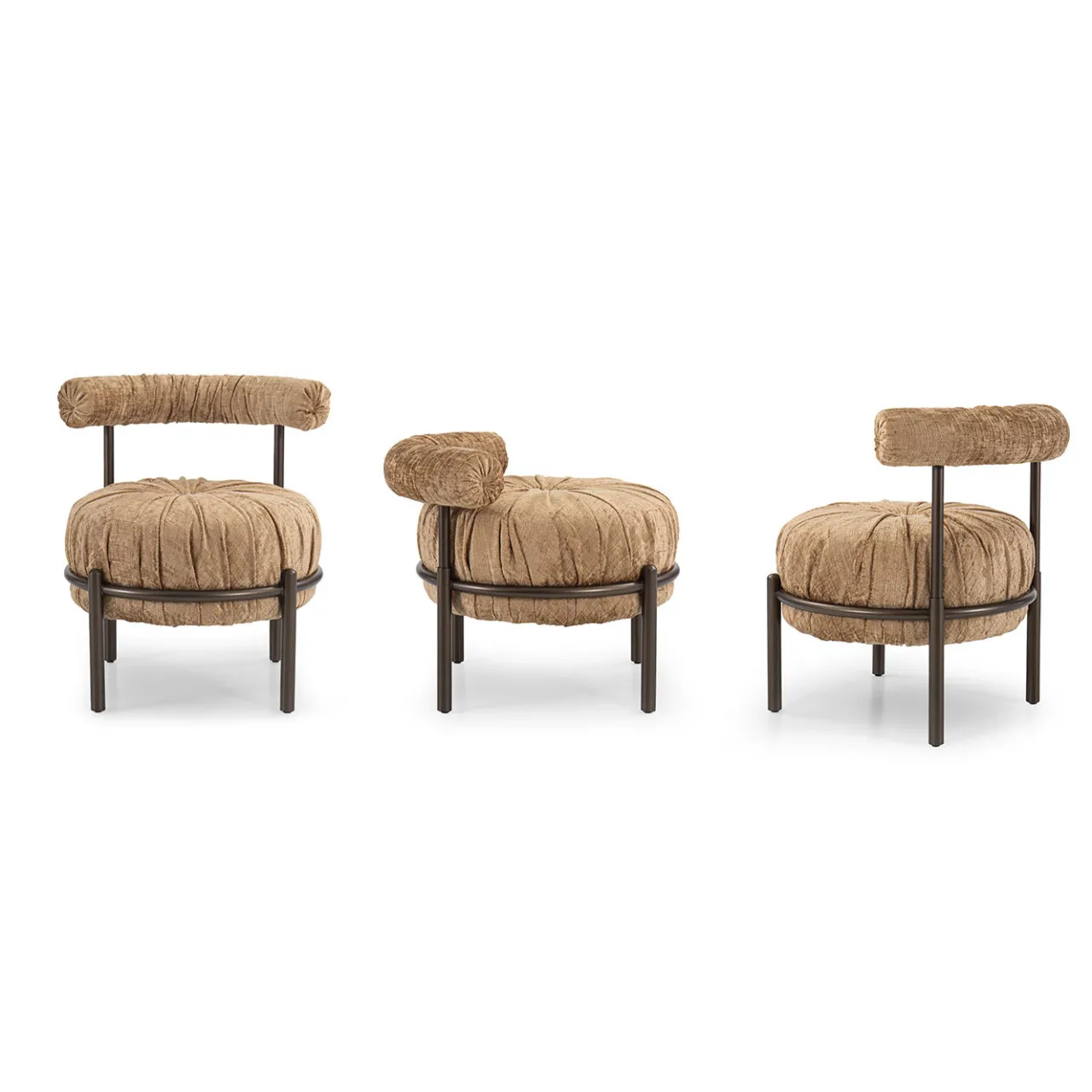 Borzalino Lounge Chairs<Bonbon Round Beige Lounge Chair