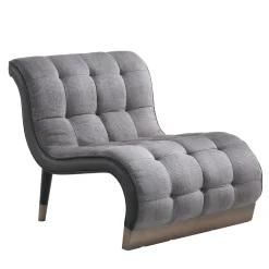Gianfranco Ferré Home Armchairs<Bonnie 2.0 Gray Fabric And Brown Nabuk Leather Armchair