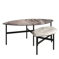 Secolo Nesting Tables<Book 1&2 arabescato and calacatta marble coffee tables