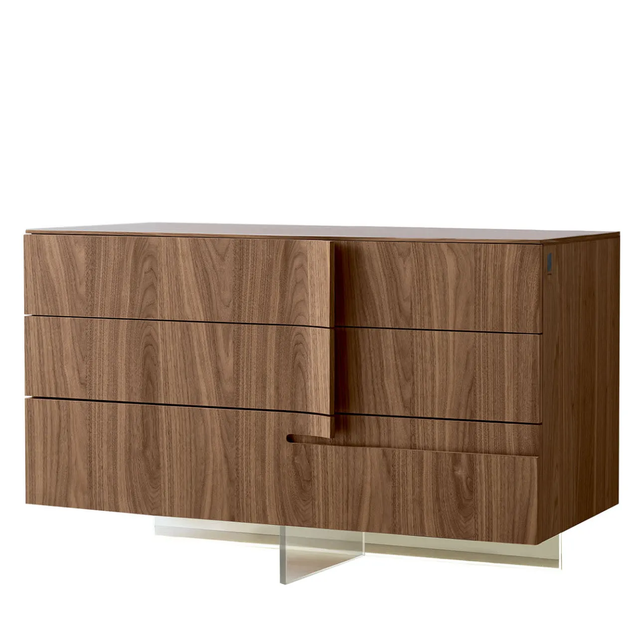 Modesign Dressers<Book Dresser in Walnut Canaletto with Glass Base