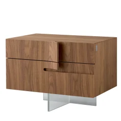 Modesign Nightstands<Book Nightstand in Walnut Canaletto With Glass Base