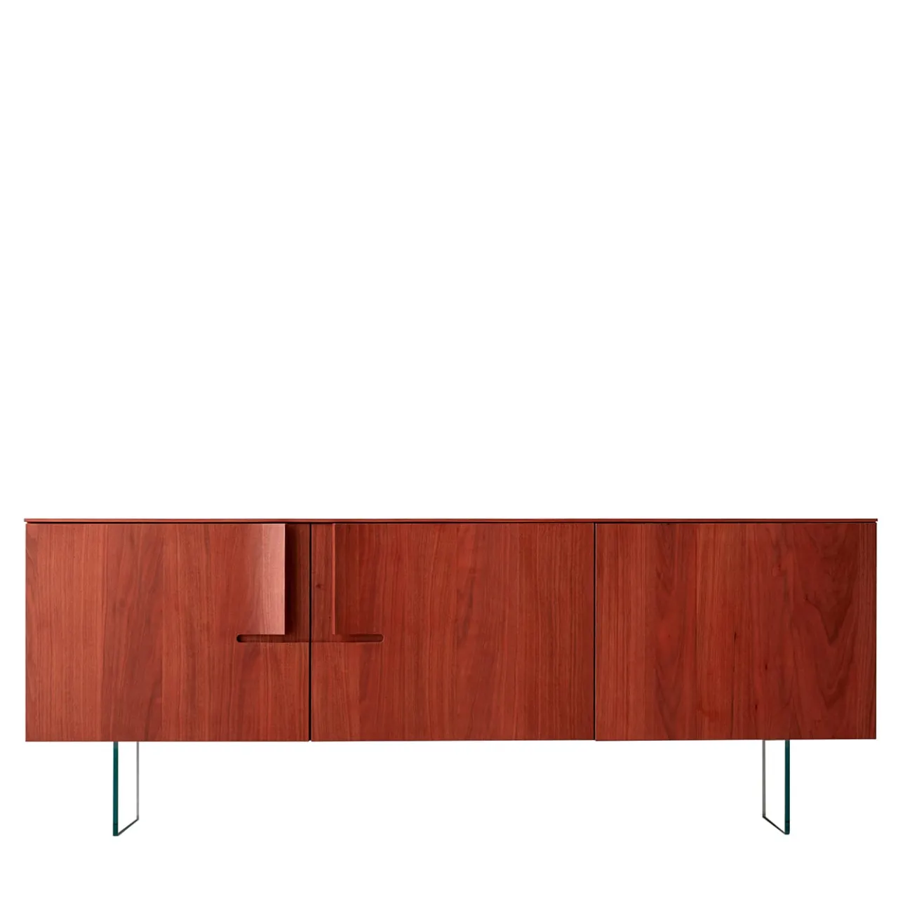 Modesign Sideboards Buffets<Book Red Walnut Sideboard with Glass Shelves