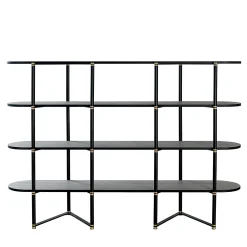 Casamilano Bookcases<Boomerang Black Metal And Brass Bookcase With 4 Shelves by Pietro Russo Design