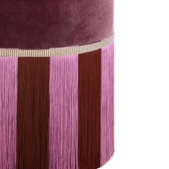 Lorenza Bozzoli Couture Benches<Bordeaux velvet with Two-Tone Fringes Bench
