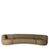 My Home Sofas<Bordone Curved Brown Sofa