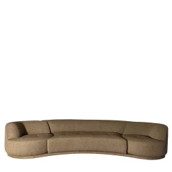 My Home Sofas<Bordone Curved Brown Sofa