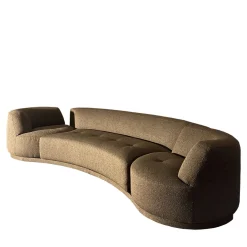 My Home Sofas<Bordone Curved Brown Sofa