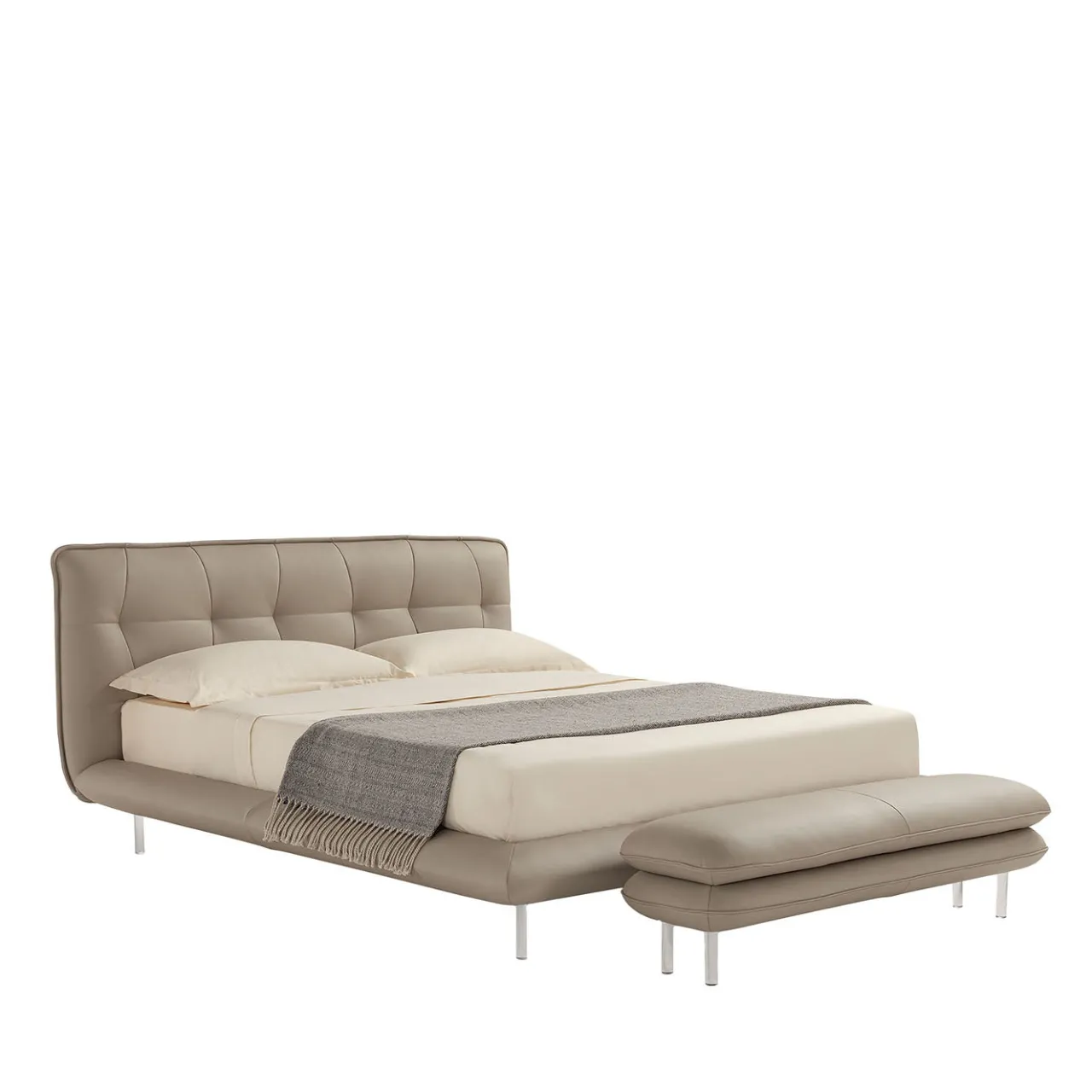 Franco Ferri Beds<Borg 905 Beige Leather Bed & Bench