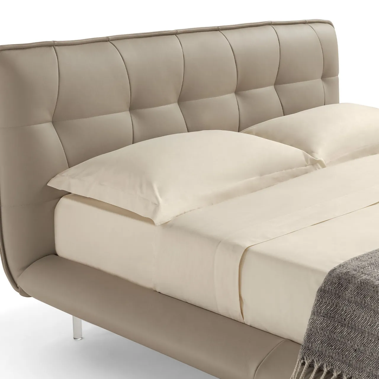 Franco Ferri Beds<Borg 905 Beige Leather Bed & Bench